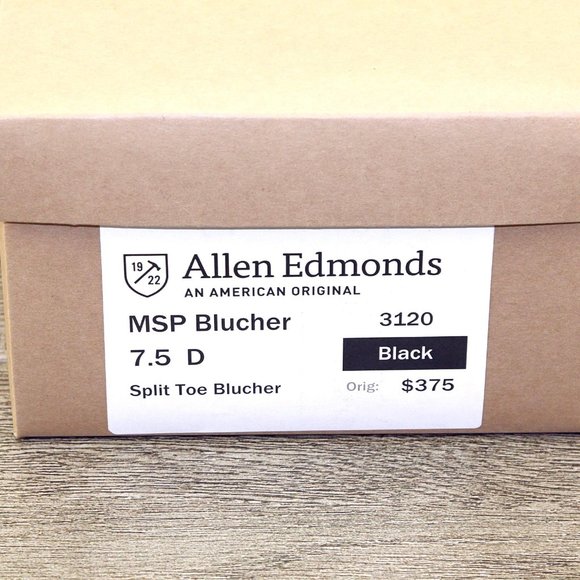 Allen Edmonds MSP BLUCHER 7.5 D Black * new Flannel Bags (add $15 Cedar Trees) main image 6